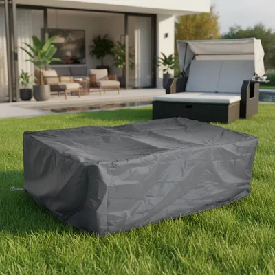 Produktbild von Mucola Schutzhülle Gartenmöbel Abdeckplane Abdeckhaube Garnitur Couch Sofa Tisch Wetterfest Schwarz - Strandkorb 144x146x90