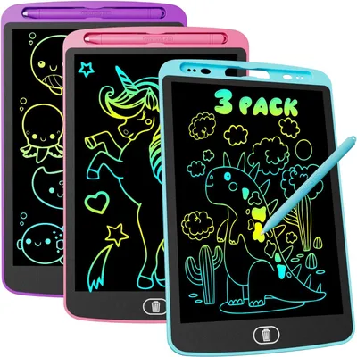 Image de Tablette d'écriture LCD pour enfants, 10 pouces, lot de 3, tableau magique effaçable