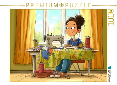 Produktbild von CALVENDO Puzzle Meine Nähmaschine und ich | 1000 Teile Lege-Größe 64x48cm Foto-Puzzle für glückliche Stunden