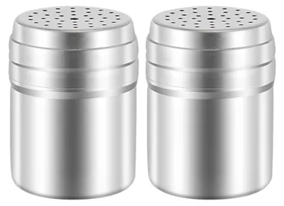 Produktbild von 2 Stück Puderzuckerstreuer, Edelstahl-Puderzuckerstreuer mit Deckel, Siebeinsatz für Puderzucker, Pfeffer, Zimtpulver, Kakaomehl
