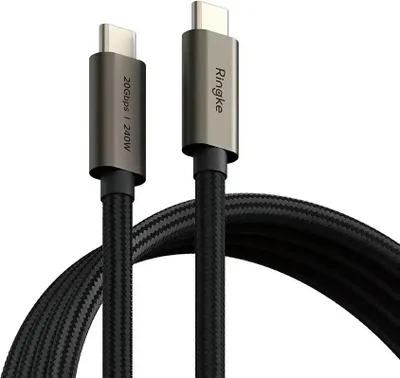 Zdjęcie produktu dla Ringke Usb 3.2 Gen 2X2 Type-C Cable Pd240W 200Cm Black