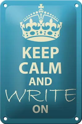 Produktbild von Blechschild Spruch 12x18cm Keep Calm and write on