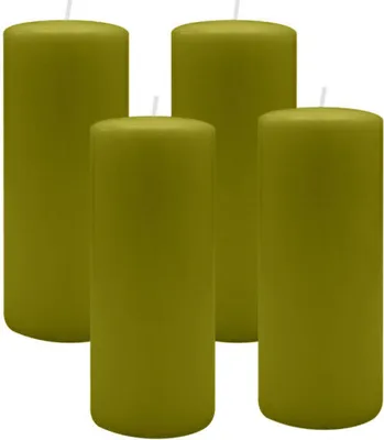 Produktbild von 4er Set Adventskranzkerzen Scottish Grün Ø 40 x 200 mm