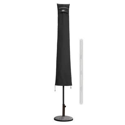 Produktbild von Sekey Schutzhülle für Sonnenschirm bis Ø350cm Gartenschirm und 300 x 200cm Marketschirm, aus 600D Oxford Gewebe mit Reißverschluss und Stab, Schwarz