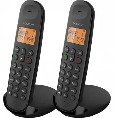 Image de Pack de 2 DECT Sans fil Iloa 250 Duo Mains libres Noir Logicom