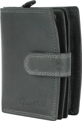 Produktbild von Benthill Damen Geldbörse Echt Leder - Geldbeutel mit RFID Schutz - Portemonnaie mit viele Kartenfächer - Echtleder Vintage Damenbörse inkl. Geschenkbox