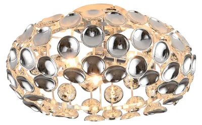 Produktbild von BRILLA Deckenlampe Ø48CM – Elegante Chrom Metall Acryl Leuchte für 3x E14, max. 40W