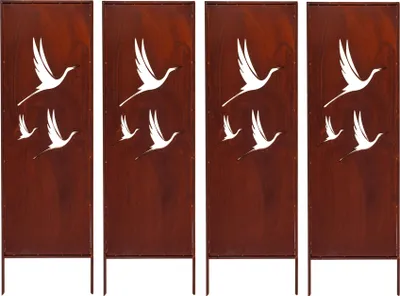Produktbild von 4x Sichtschutz Metall - 160 cm x 50 cm - Edelrost - Rostoptik Sichtschutz für Garten - Sichtschutzelement - Sichtschutzwand - Gartendekoration Zaun ROST
