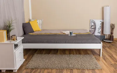 Produktbild von Kinderbett Jugendbett 140x200 cm inkl. Lattenrost massives Kiefernholz weiß