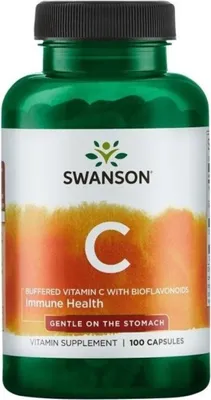 Productafbeelding van Voedingssupplementen: Swanson Vitamine C 500 met buffer en bioflavonoïden (100 capsules) - Artikelnummer: 7644