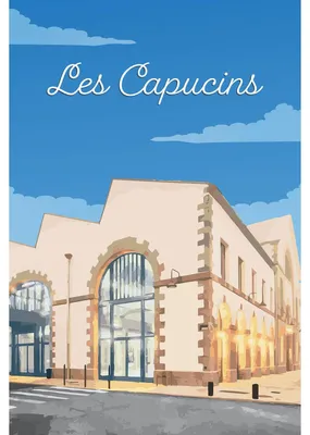 Image de Tableau mural encadré illustration les Capucins Brest 65x97 cm, Tableau mural moderne pour décoration intérieure