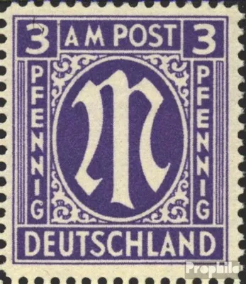 Produktbild von Briefmarken Bizone (Alliierte Besetzung) 1945 Mi 10VI, Farbpunkt im G (Feld 95) postfrisch AM-Post