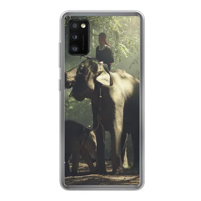 Produktbild von MuchoWow® Handyhülle Schutzhülle Hülle für Samsung Galaxy A41 Elefant - Wald - Bäume - Tiere - Trainer Silikon Softcase Handy Hülle - Mobiltelefon