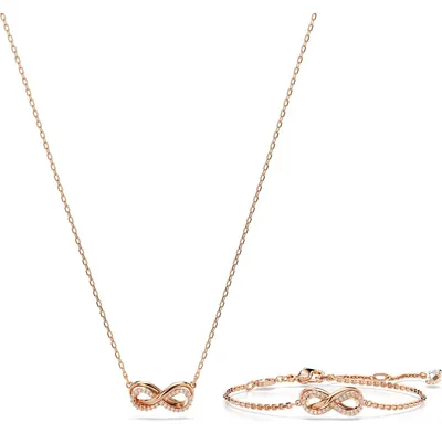Produktbild von Swarovski Hyperbola Set, Unendlichkeit, Weiß, Roségold-Legierungsschicht