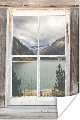 Produktbild von MuchoWow® Poster Durchschaubar - Holz - Berge 20x30 cm - Papierdruck