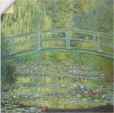 Produktbild von ARTland Wandbild, selbstklebend Seerosenteich und japanische Brücke. Größe: 50x50 cm