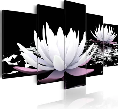 Produktbild von Leinwandbilder 200x100 cm b-A-0124-b-o Vlies Leinwandbild 5 tlg Kunstdruck modern Wandbilder XXL Wanddekoration Design Wand Bild BLUMEN LILIEN NATUR