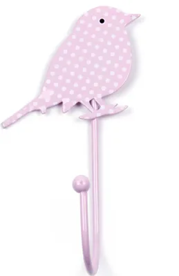 Produktbild von Kinderhaken Vögelchen rosa Pünktchen
