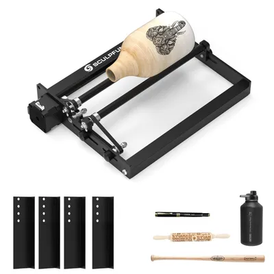 Produktbild von SCULPFUN Rotationswalze für Gravur, 360°-Rotation, Gravurbereich 6-150mm, für Holz und Metall, inklusive 4 Erhöhungsfüßen