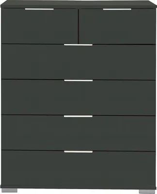 Produktbild von Schlafzimmer Schubkastenkommode in graphit ELSTRA-43, B/H/T ca. 82/102/42 cm