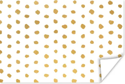 Produktbild von MuchoWow® Poster Gold - Weiß - Tupfen - Muster 120x80 cm - Bilder