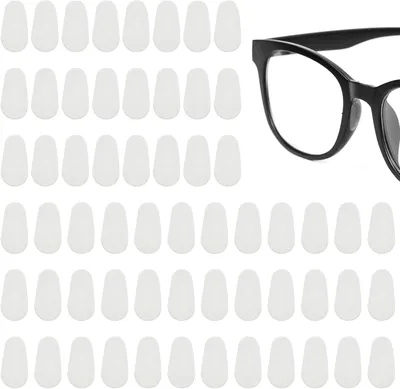 Image de Coussinets nasaux adhésifs, en silicone transparent, 1,6 x 0,8 cm, par lot de 30, pour lunettes