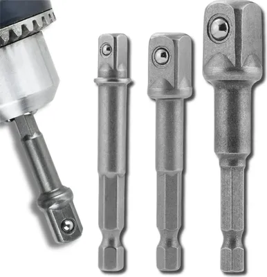 Produktbild von Set mit 3 Adaptern für Schraubendreher und Bohrer, Innensechskant