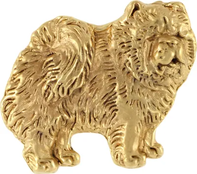 Zdjęcie produktu dla Chow Chow - pozłacana broszka typu pin, elegancka ozdoba z psem, wyjątkowy pins marki Art-Dog