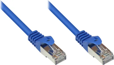 Produktbild von RNS® Patchkabel mit Rastnasenschutz, Cat. 5e, SF/UTP, PVC, 100MHz, blau, 0,15m, Good Connections®