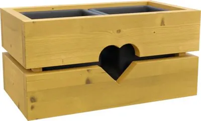 Obrázek produktu pro Dřevěný truhlík na bylinky 19 x 34 x 15 cm barva hořčice