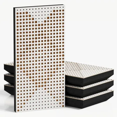Obrázok produktu pre Sada 10 kusov úzkych akustických panelov WILDS-F, potiahnutých zamatom, rozmer 50 x 25 cm, farba: biela/zlatá