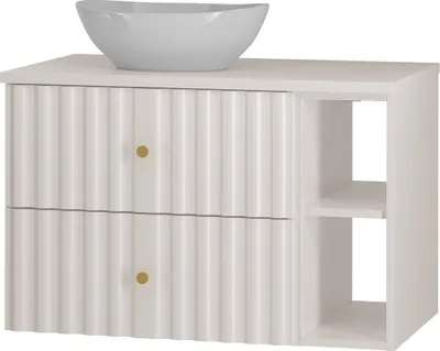 Produktbild von Waschtischunterschrank 80 cm breit inkl. Waschtbecken in weiß matt AQUINO-140