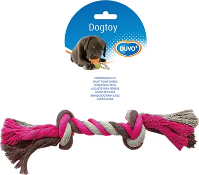 Produktbild von Duvo+ Hundespielzeug Knot Baumwolle grau/rosa, Maße: 26 cm