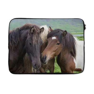 Produktbild von MuchoWow® Laptop Hülle 13 Zoll Pferde - Tiere - Braun Laptoptasche - Laptophülle - Sleeve - Rundumschutz