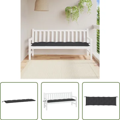 Produktbild von The Living Store Gartenbank-Auflage Schwarz 180x50x7 cm Oxford-Gewebe