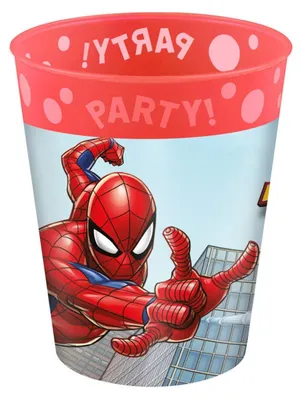 Produktbild von 4x Spiderman Crime Fighter Mikro Premium Kunststoffbecher Set 250 ml