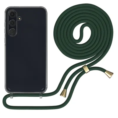 Produktbild von EAZY CASE Handykette kompatibel mit Samsung Galaxy A55, Handyhülle mit Umhängeband, Handykordel, Schutzhülle Clear, Band in Grün