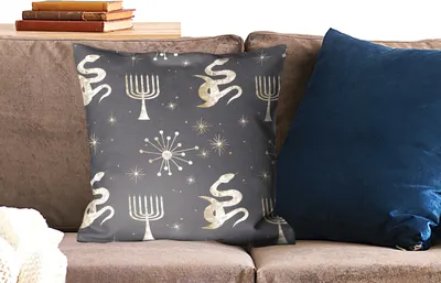Produktbild von MuchoWow® Zierkissen Sofakissen Wohnzimmer Dekokissen 50x50 cm Muster - Mond - Gold - Komfort - Sofakissen