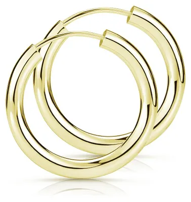 Produktbild von MATERIA Gold Creolen klein aus vergoldetem 925 Sterling Silber - Ø 15mm Damen Herren Schmuck #SO-461