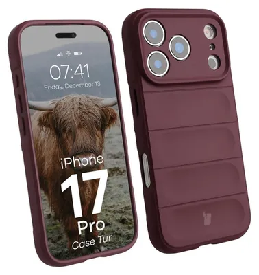 Produktbild von Robuste Handyhülle für iPhone 17 Pro, Bizon Case Tur, Burgunderrot