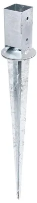 Image de Alberts 208127 Douille à enfoncer, pour poteaux carrés, avec embase réglable, galvanisée à chaud, 71 x 71 mm, longueur totale 900 mm