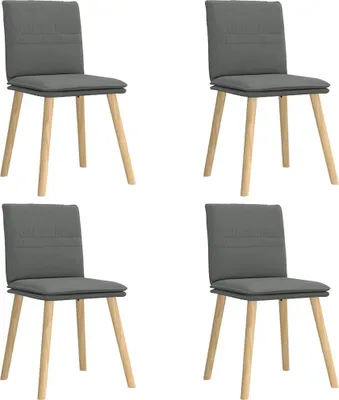 Image de vidaXL Chaises de salle à manger 4 pcs. Tissu gris foncé