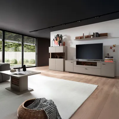 Produktbild von Wohnzimmer-Set 4-teilig LIEZEN-05 in grau mit Eiche
