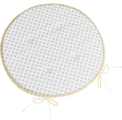 Produktbild von Sitzkissen Adele rund glatt - Durchmesser 40 cm - Grau,Weiß