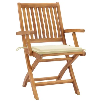 Image de Chaises de jardin pliantes avec coussins 8 pcs. Bois massif teck