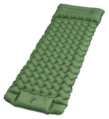 Produktbild von Isomatte Camping, Luftmatratze mit Fußpumpe & Kissen, Aufblasbare Matratze Kompakte und Leichte, 200*66*9cm, Campingmatte für Wandern Strand Outdoor