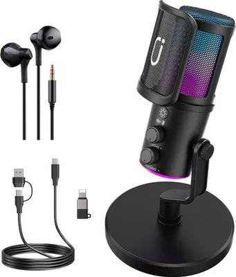 Immagine prodotto di Microfono USB a condensatore, rosa – Compatibile con PC e Mac – Ideale per gaming, streaming e podcasting – Audio di alta qualità