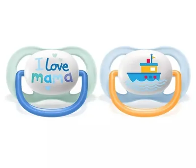 Immagine prodotto di AVENT Soother Ultra Air Happy I Love mama, 0-6m - Barca, blu