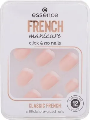 Obrázok produktu pre Jemné francúzske manikúra pazúrky klik a go, klasická francúzska - 01, Sztuczne nechty, 12 ks