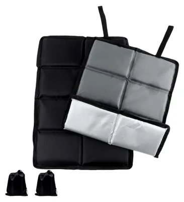 Produktbild von 2er Set Faltbare Outdoor Sitzkissen 45x35cm - Wasserdichte Thermo Sitzunterlage mit Tragetasche und Karabiner für Camping und Wandern
